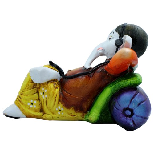 Lord Ganesha Relaxing multiolor Idol for Home Decor - Karigaari India Aesthetic Home Decor