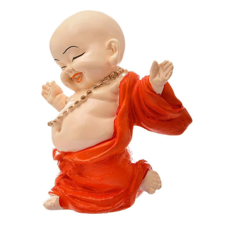 Handcrafted Ployresin Lord Buddha Standing  Statue  Showpiece Home Decor/Office Decor/Spiritual Gift, Orange Colour - Karigaari India Aesthetic Home Decor