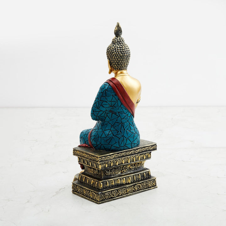 Blessing Buddha Murti | Resin Statue with Abhaya Mudra for Positive Energy - Karigaari India Aesthetic Home Decor