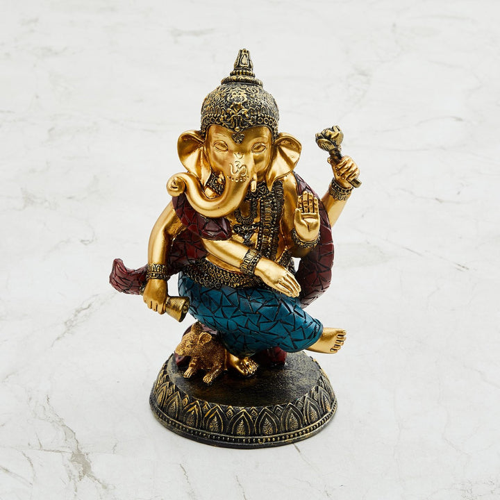 Elegant Resin Lord Ganesha Idol for Home Decor & Gifting | Artistic Sitting Ganpati Murti | Auspicious Showpiece for Mandir & Living Room - Karigaari India Aesthetic Home Decor