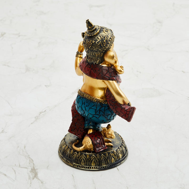 Elegant Resin Lord Ganesha Idol for Home Decor & Gifting | Artistic Sitting Ganpati Murti | Auspicious Showpiece for Mandir & Living Room - Karigaari India Aesthetic Home Decor
