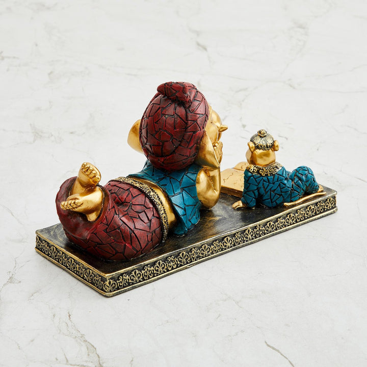 Ganesha & Mushak Reading Idol – Wisdom Meets Whimsy - Karigaari India Aesthetic Home Decor