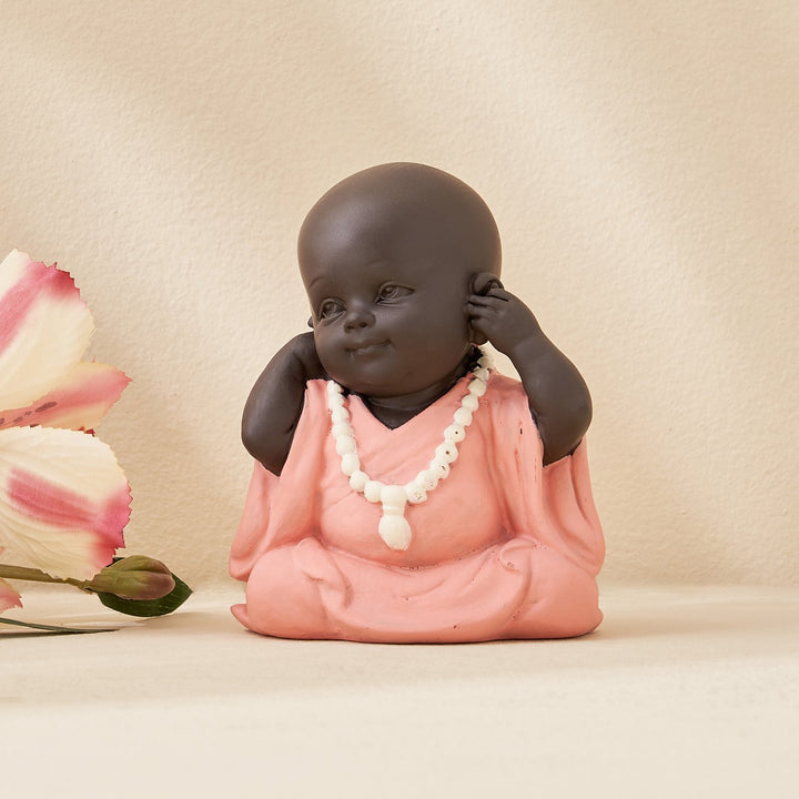 Corsica Set of 3 Polyresin Mini Monk Figurines - Karigaari India Aesthetic Home Decor