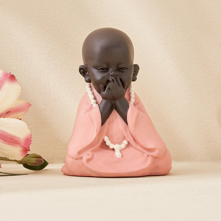 Corsica Set of 3 Polyresin Mini Monk Figurines - Karigaari India Aesthetic Home Decor