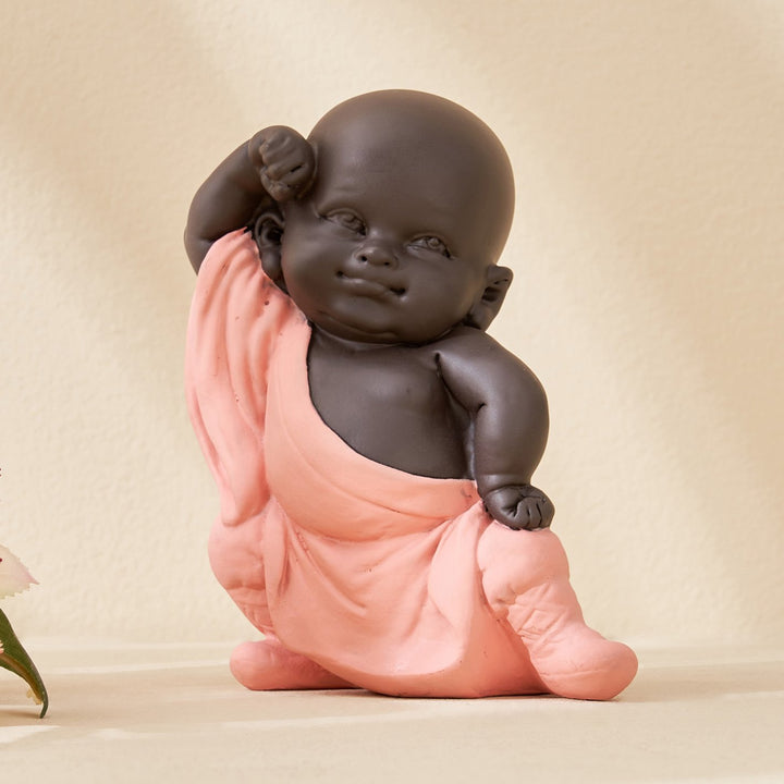 Corsica Set of 3 Polyresin Kung Fu Mini Monks - Karigaari India Aesthetic Home Decor