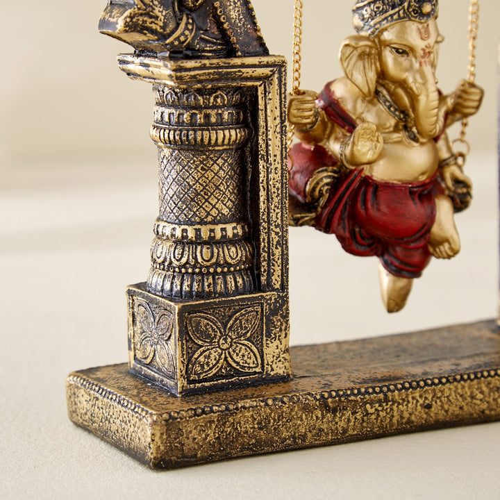 Resin Swinging Ganesha Murti | Decorative Home & Pooja Gift - Karigaari India Aesthetic Home Decor