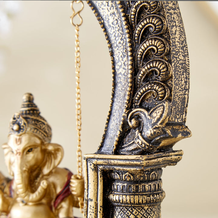 Resin Swinging Ganesha Murti | Decorative Home & Pooja Gift - Karigaari India Aesthetic Home Decor