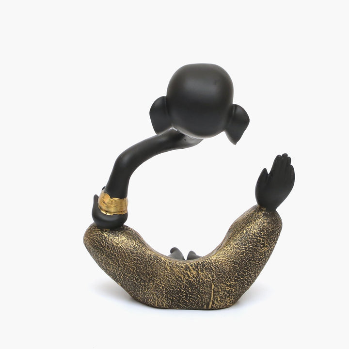 Modern Ganesha Statue: Elegant Black & Gold Lord Ganesh Idol for Home Decor - Karigaari India Aesthetic Home Decor