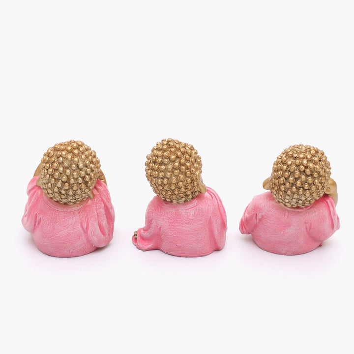 Three Wise Monk Figurines: See No Evil, Hear No Evil, Speak No Evil Statues - Karigaari India Aesthetic Home Decor