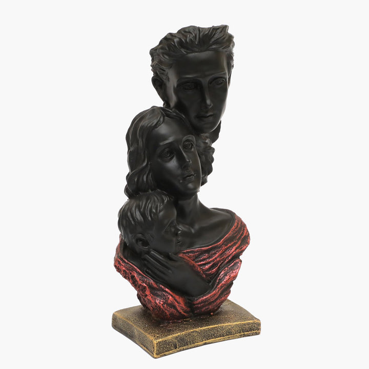 Unified Family Sculpture: Modern Black & Gold Embrace Figurine - Karigaari India Aesthetic Home Decor