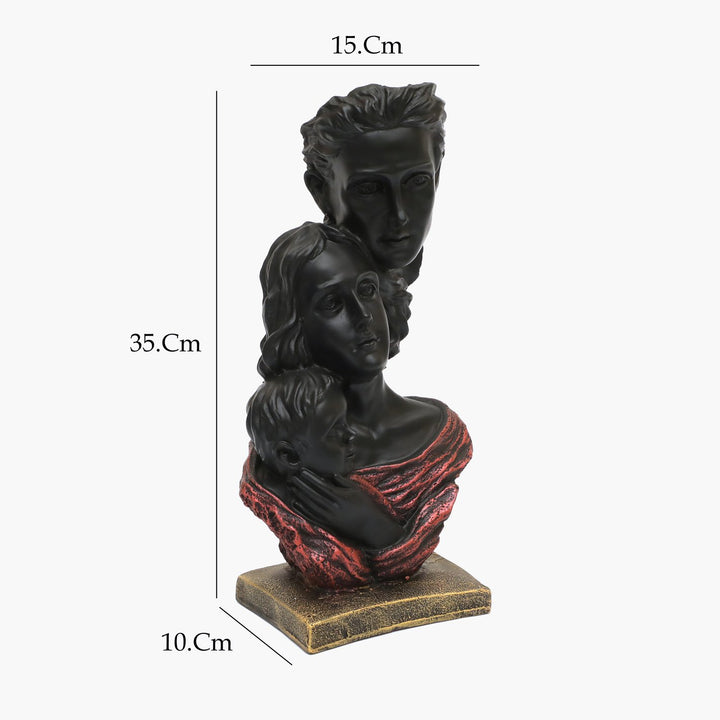 Unified Family Sculpture: Modern Black & Gold Embrace Figurine - Karigaari India Aesthetic Home Decor