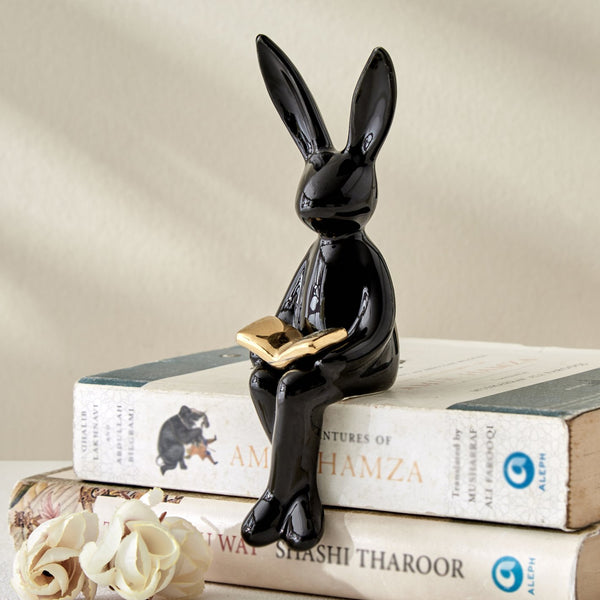 Elegant Resin Rabbit Sitting Idol for Home Décor – Decorative Bunny Showpiece for Living Room, Office & Gifting