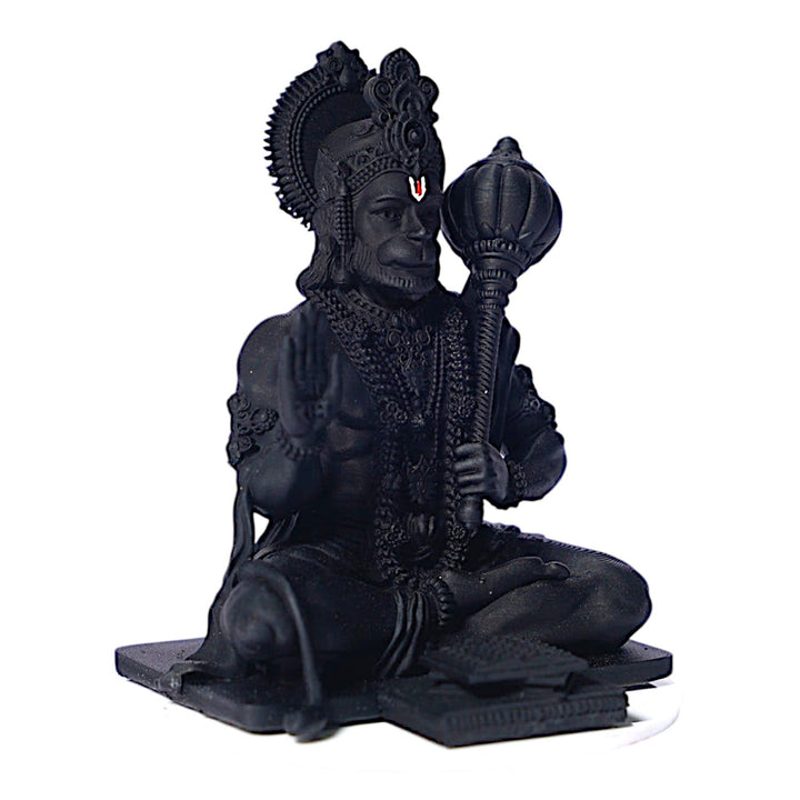 Black Resin Lord Hanuman Statue - Hindu Deity Figurine - Spiritual Home Decor - Religious Gift - Karigaari India Aesthetic Home Decor