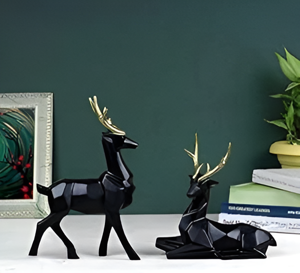Geometric Deer Figurines - Modern Home Decor - Karigaari India Aesthetic Home Decor