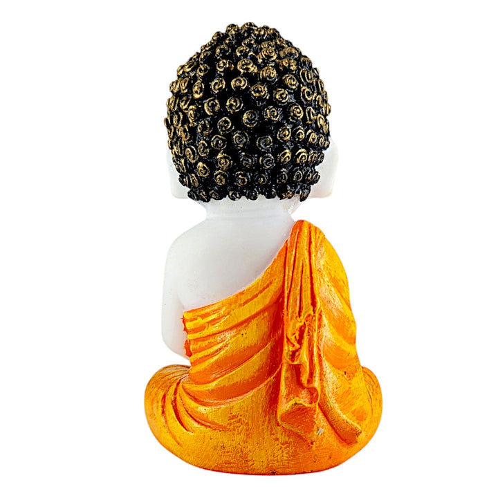 Hand-Painted Cute Buddha with Lotus - Charming Meditation Decor - Karigaari India Aesthetic Home Decor