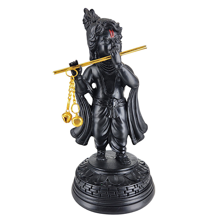 Resin Krishna Statue with Flute -Brings Joy, Love & Prosperity- Hindu God Idol for Home & Gifts - Karigaari India Aesthetic Home Decor