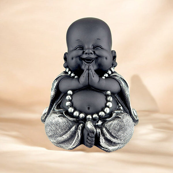 Smiling Buddha Monk Idol for Home Decor | Feng Shui Good Luck Statue | Spiritual Gift - Karigaari India Aesthetic Home Decor