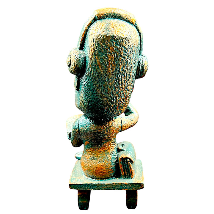 Modern Abstract Thinker Statue Resin Reading Man Figurine with Coffee & Headphones for Home & Office Decor - Karigaari India Aesthetic Home Decor