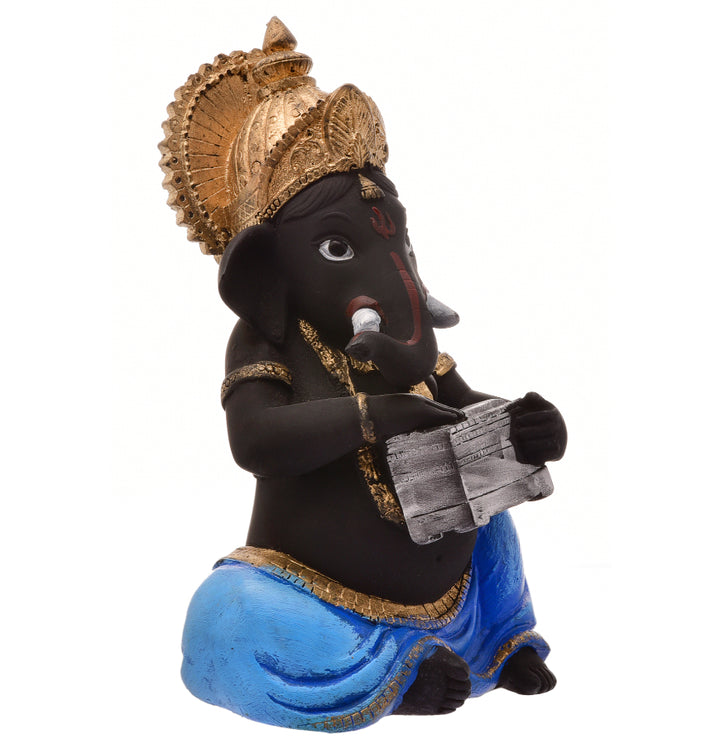 Melodic Blessings Ganesha: Intricately Crafted Resin Idol with Harmonium - Spiritual & Festive - Karigaari India Aesthetic Home Decor