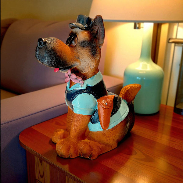 Resin Dog Figurine | Cute Home Decor & Gifting Showpiece | Adorable Puppy Statue for Living Room, Office Desk & Shelf Display