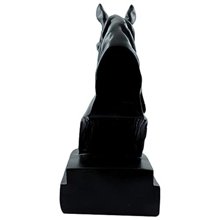 Black Horse Head Resin Statue - Modern Decor - Karigaari India Aesthetic Home Decor