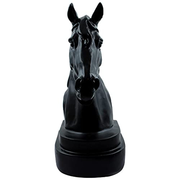 Black Horse Head Resin Statue - Modern Decor - Karigaari India Aesthetic Home Decor