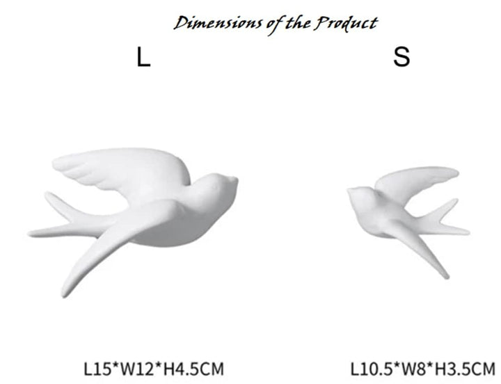 Elegant Bird Wall Hangings - Minimalist White Home Decoration - Karigaari India Aesthetic Home Decor