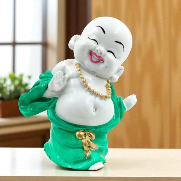 Jovial Laughing Buddha Figurine  | Resin Happy Buddha for Good Luck, Prosperity & Positive Home Decor