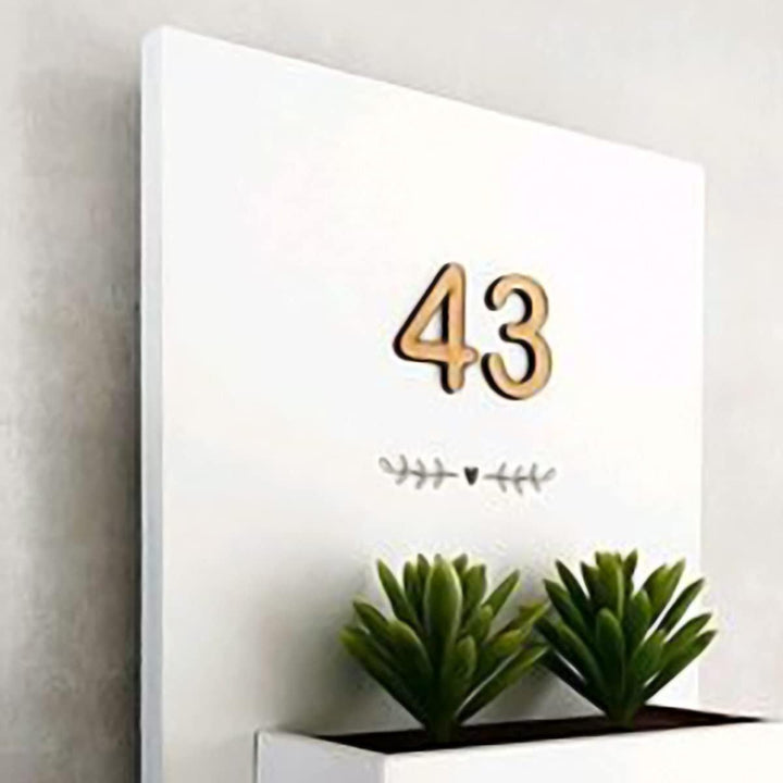 Handcrafted Customized/Personilized Designer Vertical House Number Tag - Karigaari India Aesthetic Home Decor