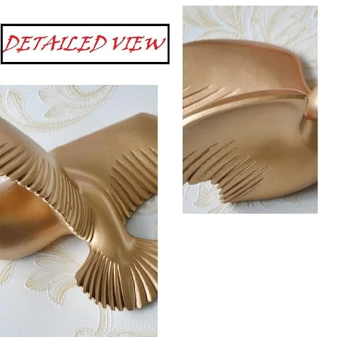 Gold Flying Birds Wall Decor Set - 10 Resin - Karigaari India Aesthetic Home Decor