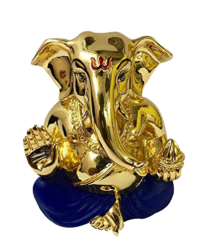 Golden Blessings Ganesha: Handcrafted Resin Statue - Prosperity & Wisdom