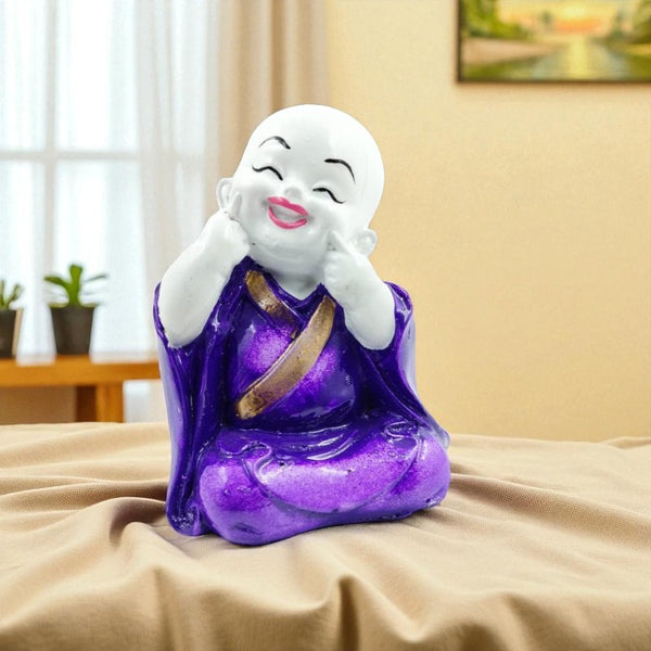 Relaxed Reclining Laughing Buddha Idol  | Polyresin Happy Buddha Statue for Joy, Serenity & Peaceful Home Decor