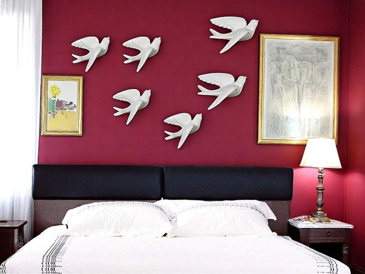 Abstract Bird Wall Art - Modern White Flying Shapes - Karigaari India Aesthetic Home Decor