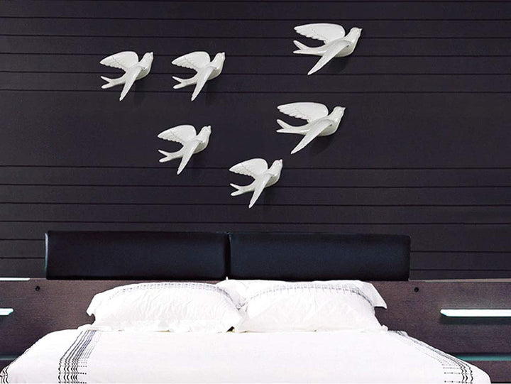 Abstract Bird Wall Art - Modern White Flying Shapes - Karigaari India Aesthetic Home Decor