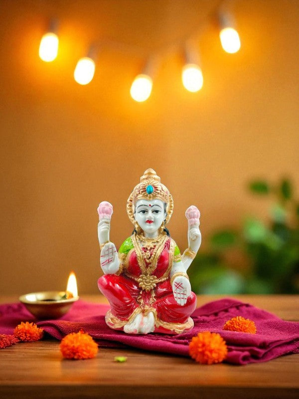 Divine Goddess Lakshmi Idol  - Auspicious Resin Statue for Wealth, Prosperity & Home Blessings