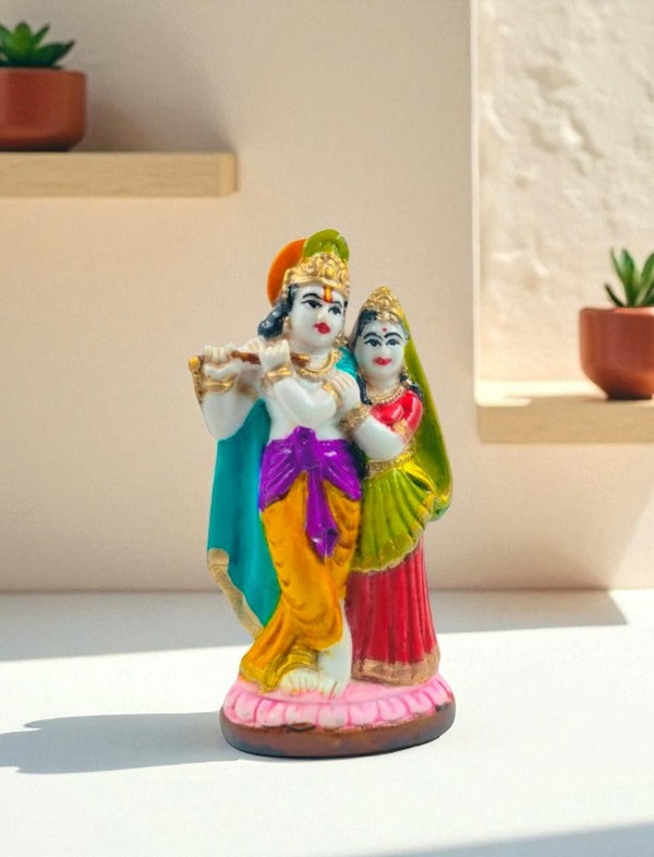 Divine Radha Krishna on Idol  | Polyresin Romantic Showpiece for Eternal Love, Joy & Enchanting Home Decor