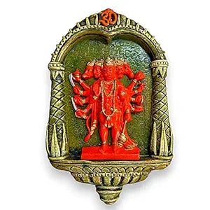 Wall Mounted Panchmukhi Hanuman Idol - Karigaari India Aesthetic Home Decor