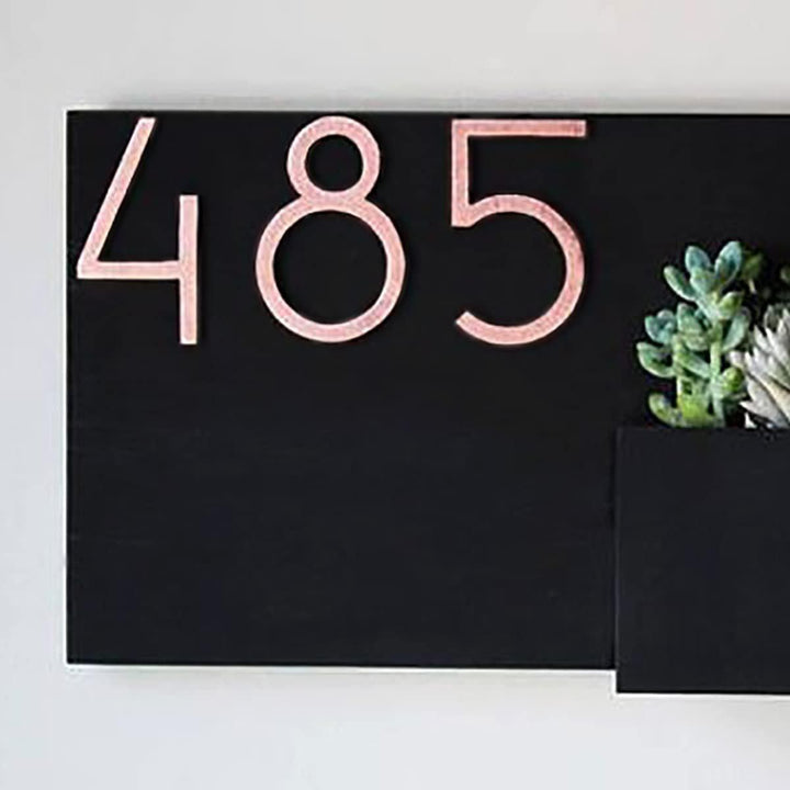 Handcrafted Customized Designer Horizontal House Number Plate (Black) - Karigaari India Aesthetic Home Decor