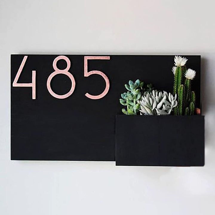 Handcrafted Customized Designer Horizontal House Number Plate (Black) - Karigaari India Aesthetic Home Decor