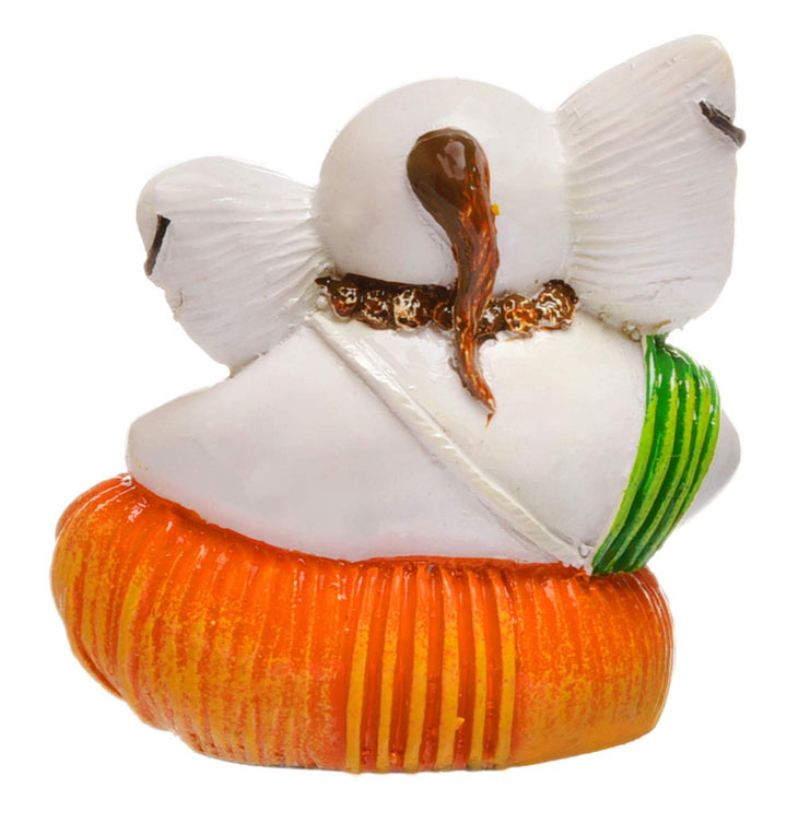 Peaceful Ganesha Seated: Handcrafted Resin Statue - Comfort & New Beginnings - Karigaari India Aesthetic Home Decor