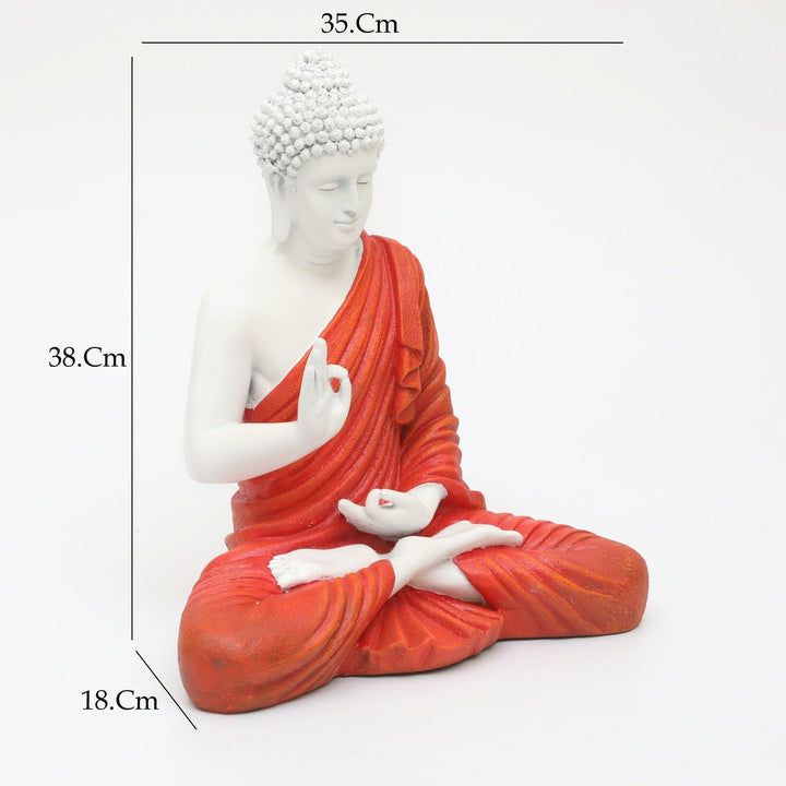 Zen Meditating Buddha Statue Black & Grey Resin Idol - Karigaari India Aesthetic Home Decor
