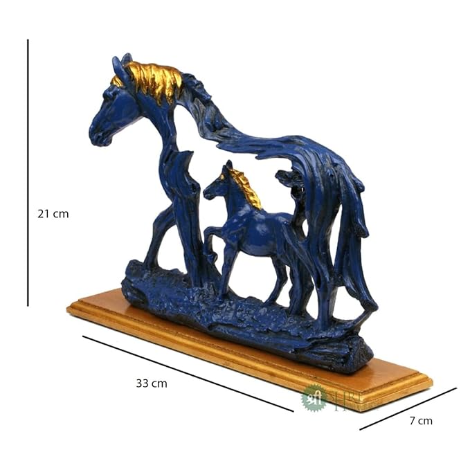Majestic Blue Resin Horse Showpiece Decor - Karigaari India Aesthetic Home Decor