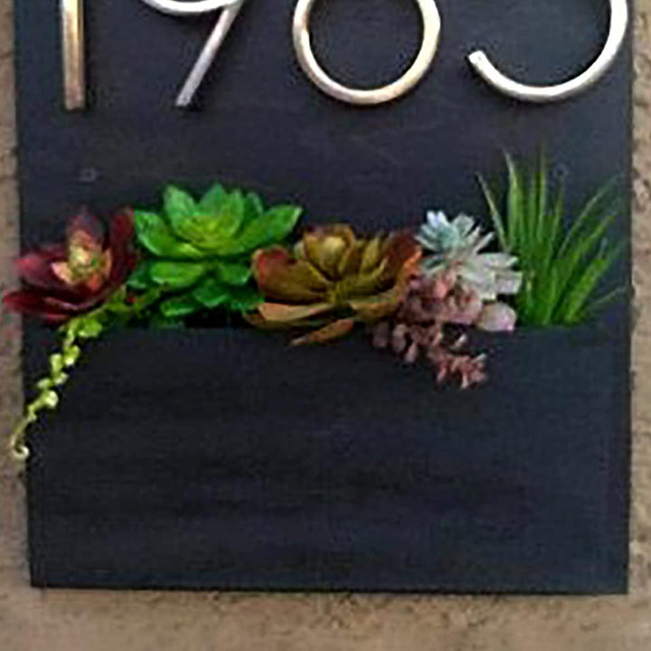 Wooden Planter Number Plate for House Outdoor - Karigaari India Aesthetic Home Decor