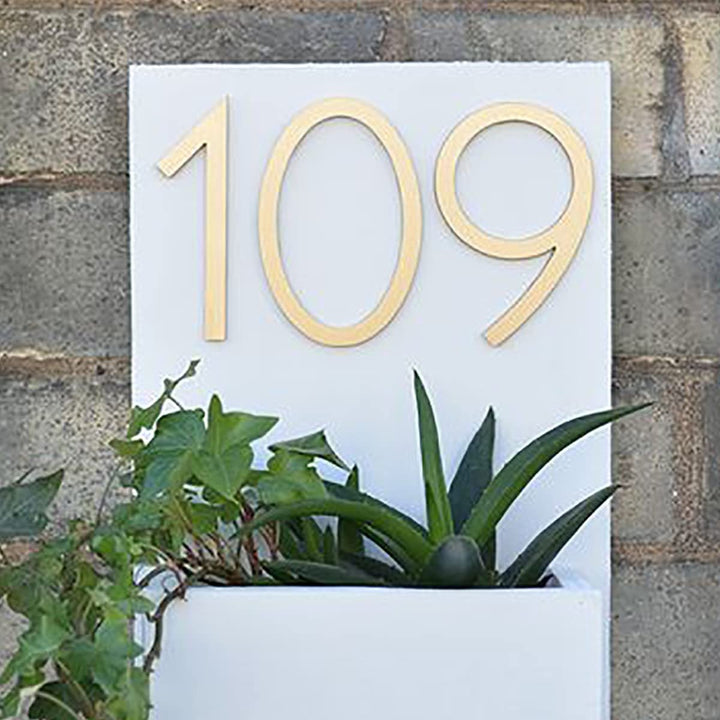 White Planter Number Plate for Home Decoration - Karigaari India Aesthetic Home Decor