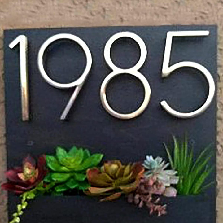 Wooden Planter Number Plate for House Outdoor - Karigaari India Aesthetic Home Decor