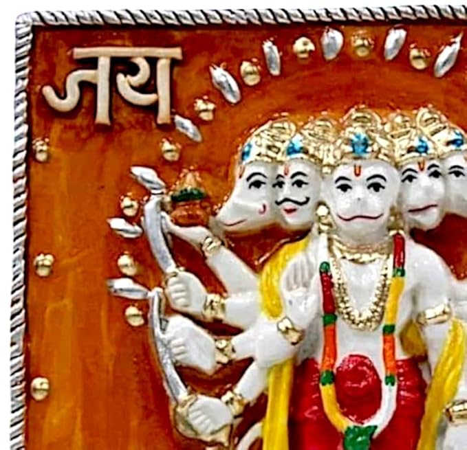 Vibrant Panchmukhi Hanuman Wall Art Decor - Karigaari India Aesthetic Home Decor