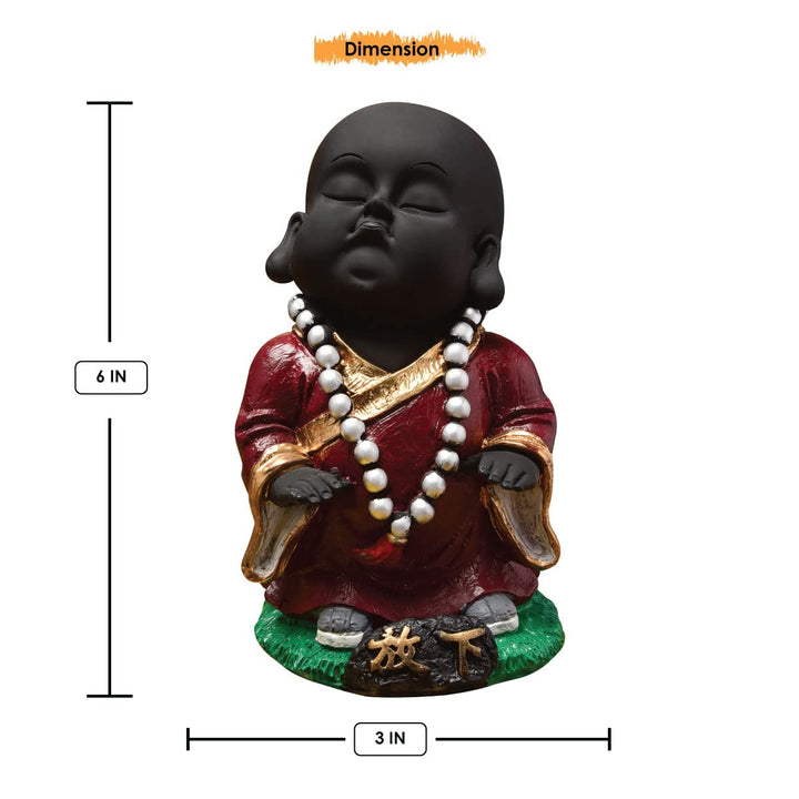 Handcrafted Ployresin Black And Brown  Lord Buddha Statue Showpiece Home Decor/Office Decor/Spiritual Gift - Karigaari India Aesthetic Home Decor