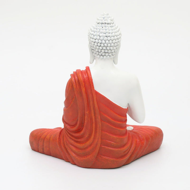 Zen Meditating Buddha Statue Black & Grey Resin Idol - Karigaari India Aesthetic Home Decor