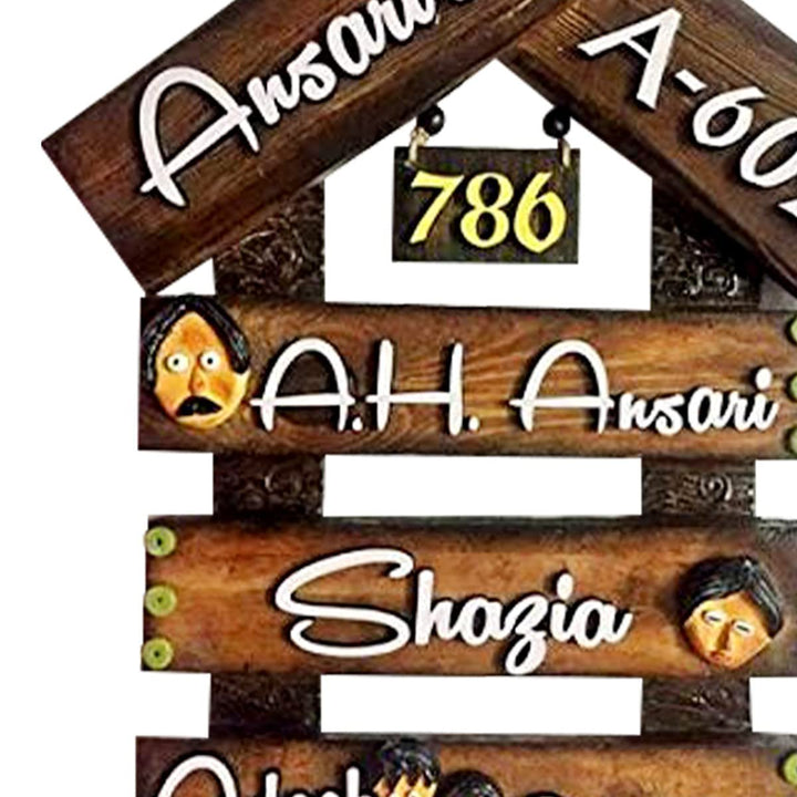 Wooden Family Name Plate for Home Decor I Customized Name Plate - Karigaari India Aesthetic Home Decor