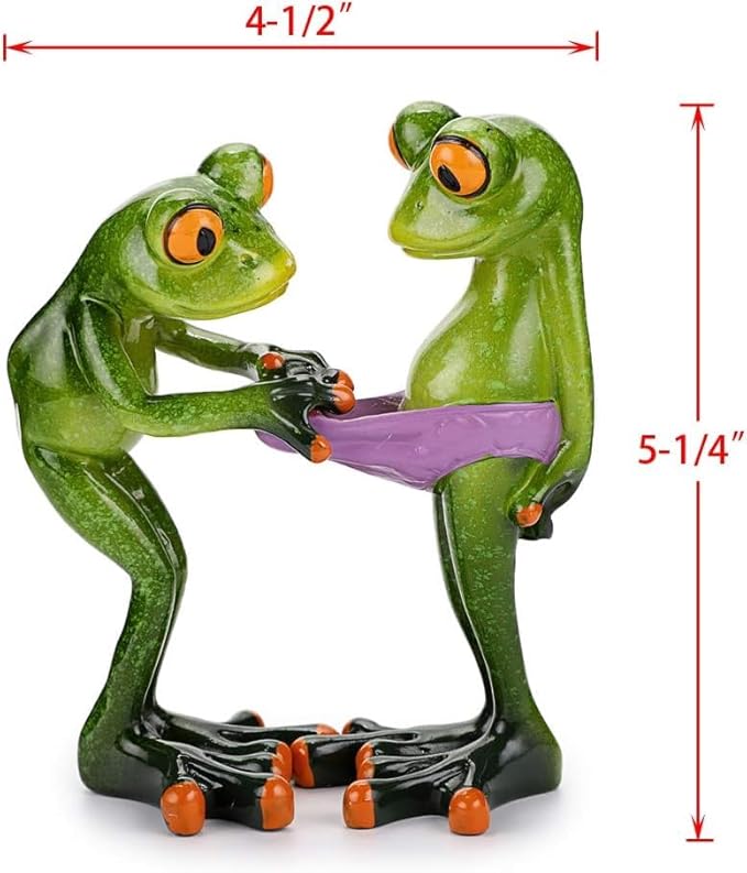 Funny Frog Figurine Resin Decor - Quirky Gift - Karigaari India Aesthetic Home Decor